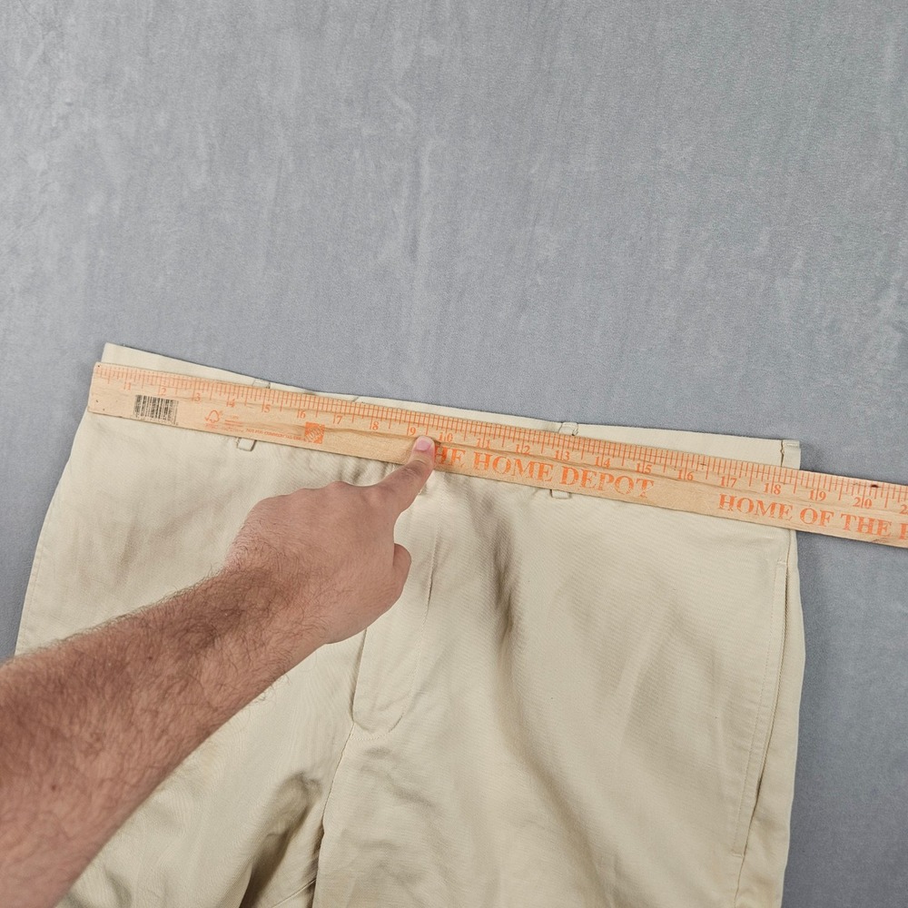 Faconnable Chino Pants Mens 38 (Measures 37x32) Beige Cotton Linen Blend Pleated - Picture 6 of 11
